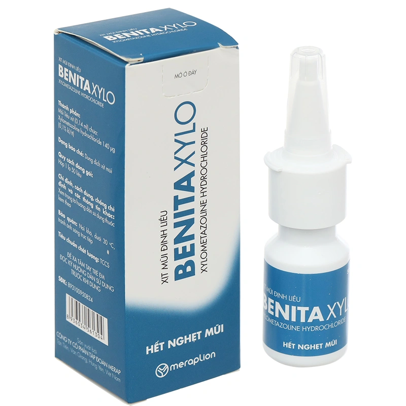 Thuốc xịt mũi Benita Xylo điều trị nghẹt mũi, sung huyết mũi bình 50 liều - 